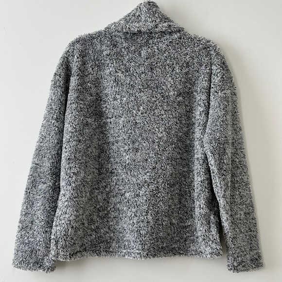 SO Cozy Gray Funnel Neck Plush Fleece Cowl Neck Pullover Top - Picture 10 of 16